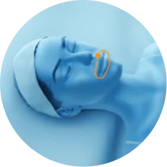 3D head diagram showing the area around the mouth for EMface facial toning in Amsterdam